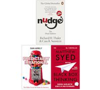 Nudge Improving Decisions About Health Wealth and Happiness, Predictably Irrational, Black Box Thinking 3 Books Collection Set
