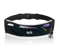 Nudic Running Waist Belt - 100% Waterproof Bounce-Free 3-Pocket Waist Pack | Reflective Safety Strip Phone Holder fits iPhone 17 16 15 Pro Max, Samsung S25 S24 Ultra, Google Pixel & All Plus Sizes