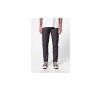 NUDIE Mens Steady Eddie II Slim Jeans In Dry Selvage Mens Clothing Size: W36-L32, Colour: Black Suede