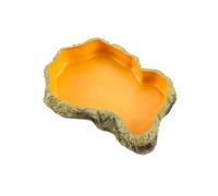 Nudiuhis 1 PCS Reptile Feeding Bowls Terrarium Plate Reptile Feeder Amphibian Feeding Bowl Resin for Frog Tortoise Bearded Dragon Turtle,M