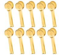 Nudiuhis 10 Pack Tea Bag Squeezer Tongs Safe Strainer Tongs Holder Easy to Use Metal Spoon