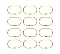 Nudiuhis 12 Pcs Open Shower Curtain Hook Rings Oval Hanging for Rod Hooks Metal Bathroom Gold
