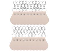 Nudiuhis 20 Pieces PU Leather Key Fob Kits Blank Keychains for Engraving Leather Keychain with Swivel Hook for DIY Crafts