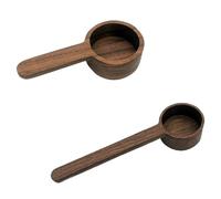 Nudiuhis 2PCS Home Wooden Measuring Spoon Set Kitchen Measuring Spoons Tea Coffee Scoop Sugar Spice Measure Spoon Measuring Tools Wood Color