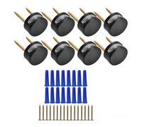 Nudiuhis 3-5mm Frameless Mirror Mounting Hardware 8 Pack Dual-Screw Fixing Mirror Mounting Kit with Screws and Anchors Easy to Use Black