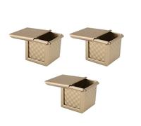 Nudiuhis 3Pcs Square Loaf Pan with Lid Toast Mold Bread Pan Pullman Loaf Pan with Cover Non-Stick Mini Water Cube Toast Box