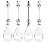 Nudiuhis 4 Pack DIY Beaded Beer Opener Metal Bottle Opener Decorative Beaded Bottle Opener for Bartenders Kitchen Tool Easy Install Easy to Use