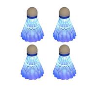 Nudiuhis 4Pcs Luminous Badminton Balls LED Foamed Plastic Sport Badminton Light-Up Shuttlecocks Badminton Set Blue