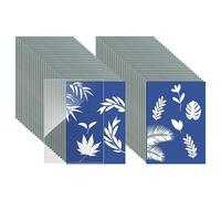 Nudiuhis 50 Pcs Cyanotype Paper Kit A6 Sun Print Paper with Acrylic Panel High Sensitivity Sun Paper for Kids Adults