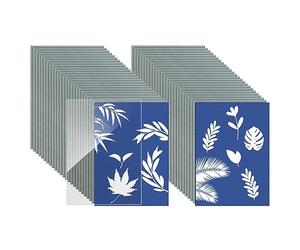 Nudiuhis 50 Pcs Cyanotype Paper Kit A6 Sun Print Paper with Acrylic Panel High Sensitivity Sun Paper for Kids Adults
