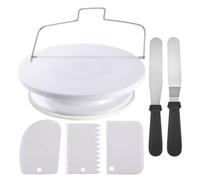 Nudiuhis 7-Piece Cake Making Tool Kit, Cake Turntable Combination Spatula Baking Tool Set