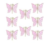 Nudiuhis 8PCS Flower Butterfly Napkin Ring Holder for Easter Wedding Party Family Gathering Napkin Cloth Ornament Decoration,A