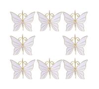 Nudiuhis 8PCS Flower Butterfly Napkin Ring Holder for Easter Wedding Party Family Gathering Napkin Cloth Ornament Decoration,C