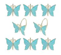 Nudiuhis 8PCS Flower Butterfly Napkin Ring Holder for Easter Wedding Party Family Gathering Napkin Cloth Ornament Decoration,B