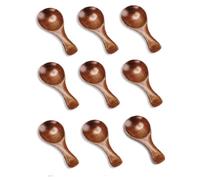 Nudiuhis 9PCS Small Wooden Spoons, 3.2 Inch Small Wooden Spoons for Jars Mini Teaspoons for Serving Ice Cream Honey