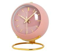Nudiuhis Alarm Clocks Simple Design Small Desk Clock with Night Light,Silent Non-Ticking,Battery Powered Pink