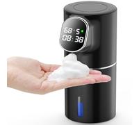Nudiuhis Automatic Foaming Soap Dispenser Touchless HD LED Time and Temperature Display 5-Level Adjustable IPX6 11oz/320ml