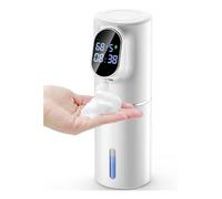 Nudiuhis Automatic Soap Dispenser 5-Level Adjustment IPX6 Water- Foam Soap Dispenser LED Time and Temperature Display