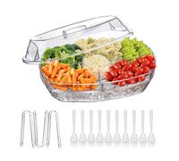 Nudiuhis Chilled Serving Platters Kitchen Chilled Food Bowl for Shrimp, Fruits, Vegetables Appetizer Fruit Snack Tray