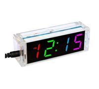 Nudiuhis Colorful Digital Clock Electronic Kit DIY Parts Component Set Electronic Clock Welding Making Experiment Kit Easy to Use
