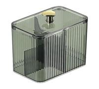 Nudiuhis Cotton Swabs Dispenser 3 Grids Cotton Swabs Holder with Clear Lid Cosmetic Simple Type Cotton Pad Holder Storage Box Easy Install Easy to Use,A