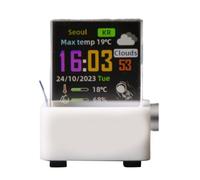 Nudiuhis Crystal Cube Photo Display Holographic Desktop Smart Weather Station Holographic Crystal Cube Photo Display Clock