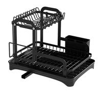 Nudiuhis Dish Bowl Drainer Storage Rack Kitchen Dish Drying Rack with Drain Basket Countertop Dinnerware Organizer Drainboard