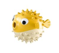 Nudiuhis Dog Leakage Food Ball Fish Shape Molar Bite Toys Dog Teeth Cleaning Ball Food Leakage Chewing Toy Yellow