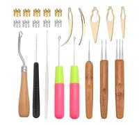 Nudiuhis Dreadlock Crochet Hook,100 Pieces Dreadlocks Hair Ring, 5 Pieces Latch Hook Crochet Needles, Dreadlocks Crochet Hook Easy Install Easy to Use