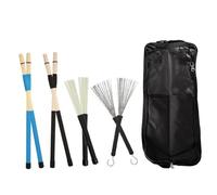 Nudiuhis Drumbrush Set Drum Rods Brushes,Retractable Drum Wire Brushes with Drumstick Bag for Beginners Kids Adults