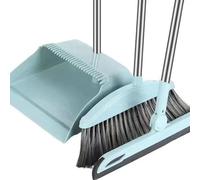 Nudiuhis Dustpan Broom Set Floor Wiper Household Cleaning Long Handle Cleaning Set for Lobby Household Kitchen Cleaning Easy Install Easy to Use Blue