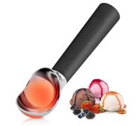 Nudiuhis Electric Ice Cream Scoop Heated Ice Cream Scoop Rechargeable Icecream Scoop Stainless Steel Black
