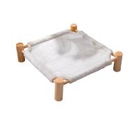 Nudiuhis Elevated Pet Bed, Cat and Dog Stool Bed, Pet Chair with Wooden Legs, Plush Pet Bed, Puppy Sofa Light Gray