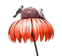 Nudiuhis Feeder Bottle with Stand Outdoor Garden Flower Shaped Bird Feeder Easy Install