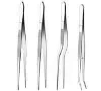 Nudiuhis Fine Tweezer Tongs,4Pcs Cooking Tweezers,6.3Inch Stainless Steel Food Tweezers,Kitchen Tweezer for Decorating