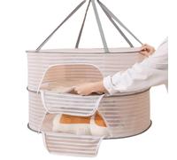 Nudiuhis Foldable Drying Net for Vegetables, Fish, and Dehydrated Goods, Multi-Tiered Food Drying Net Easy Install Easy to Use White