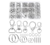 Nudiuhis Keychain Making Kit - Keychain Clip with Key Ring,Swivel Snap Hook, Jumprings & Extender Chain for Crafts, DIY Projects