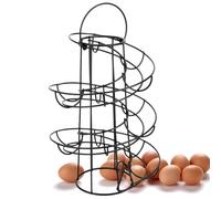 Nudiuhis Kitchen Egg Rack, Spiral Egg Basket, Iron Practical Egg Storage Rack, Storage Rack Black
