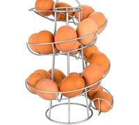 Nudiuhis Kitchen Egg Rack, Spiral Egg Basket, Iron Practical Egg Storage Rack, Storage Rack Silver Gray