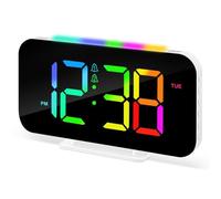 Nudiuhis LED Digital Alarm Clock for Bedrooms with Night Light,Dual Alarm,12/24H, Plug in Large Display Alarm Clock for Bedroom,B