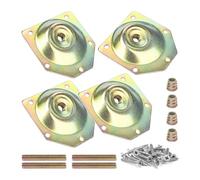 Nudiuhis Leg Mounting Plates Furniture Leg Attachment Plates 12 Degree Angled Metal Table Leg Mounting Hardware,Furniture Metal 8Piece