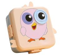 Nudiuhis Lunch Box with Cutlery and Seasoning Box Divider, Microwave Lunch Box, Leak-Proof Food Container Pink