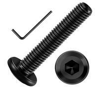 Nudiuhis M6 X 35mm 20Pcs Flat Head Hex Socket Caps M6 Screw Bolts, 304 Stainless Steel Furniture Bolts Full Thread, Hex Wrench