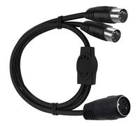 Nudiuhis MIDI DIN 5-Pin Splitter Din 5Pin Male to Dual 2 Female Audio MIDI Adapter Extension Cable Y Adapter Cable 1 Piece
