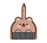 Nudiuhis Mini Broom Dustpan Kids Cute Cartoon Small Cleaning Set Pretend Play Toys Toddler Little Housekeeping Helper Set Easy to Use Bear