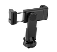 Nudiuhis Multi-Functional Phone Holder Clamp Phone Tripod Mount Rotatable with Dual Cold Shoe Mounts for Smartphone Vlog