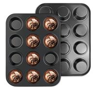 Nudiuhis Non-Stick Muffin Tray Pack of 2 Muffin Tray for 24 Muffins, for Cupcakes, Brownies