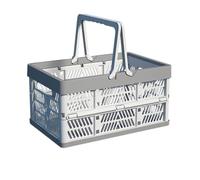 Nudiuhis Outdoor Folding Picnic Basket Portable Camping Storage Container Plastic Frame Large Capacity Supermarket Shopping C