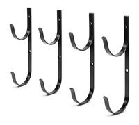 Nudiuhis Pool Pole Hanger 4pc,Hooks for Telescopic Poles,Skimmers,Leaf Rakes,Nets,Brushes,Vacuum Hose,Garden Tools and Swimming