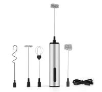 Nudiuhis Portable Electric Milk Frother and Foam Maker, Rechargeable for Coffee, Latte and Cappuccino